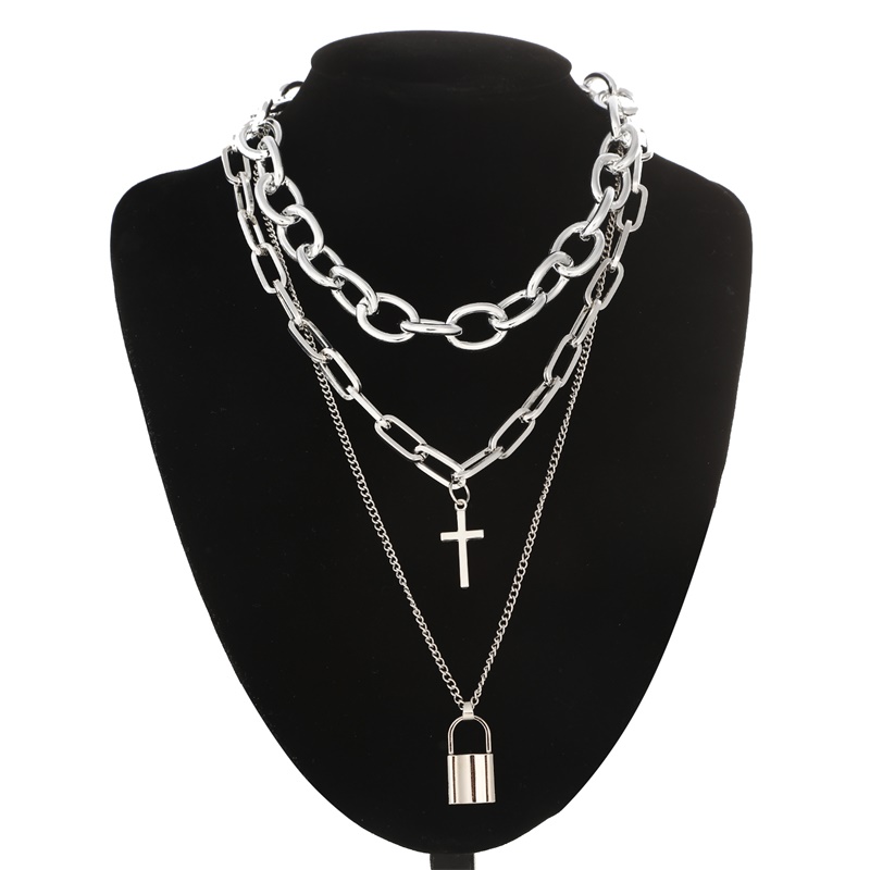 Layered Pendant Necklace Aesthetic - Многослойная гранж Эстетическая бижутерия винтажная цепочка