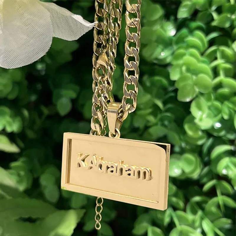 Custom Name Necklace Stainless Steel - Ожерелье в стиле хип-хоп для мужчин