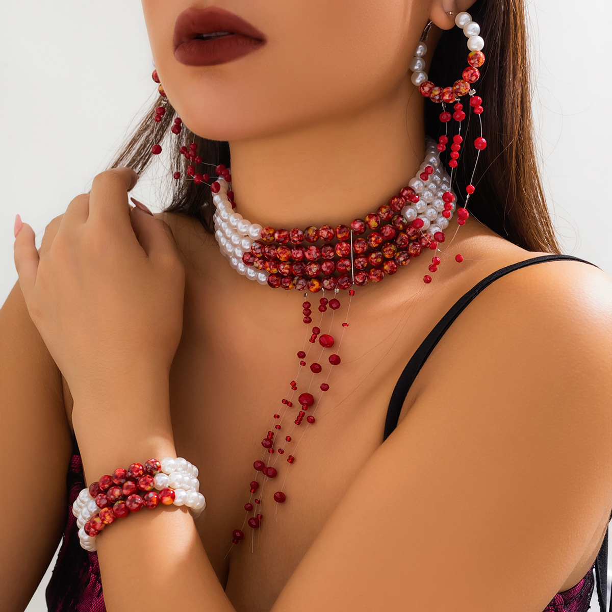 Pearl Choker Necklace Vintage - Женское винтажное ожерелье с подвеской-кисточкой, многослойный