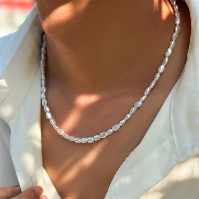 Pearl Choker Necklace Vintage - Новая мода простое колье-чокер с искусственным