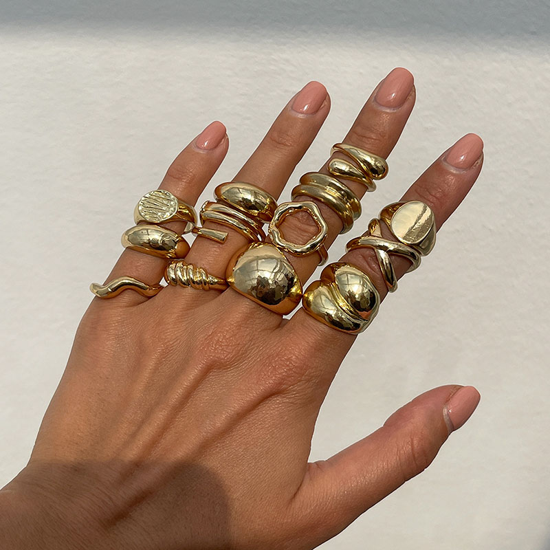 Vintage Punk Knuckle Rings Set - Модные винтажные металлические кольца для женщин,