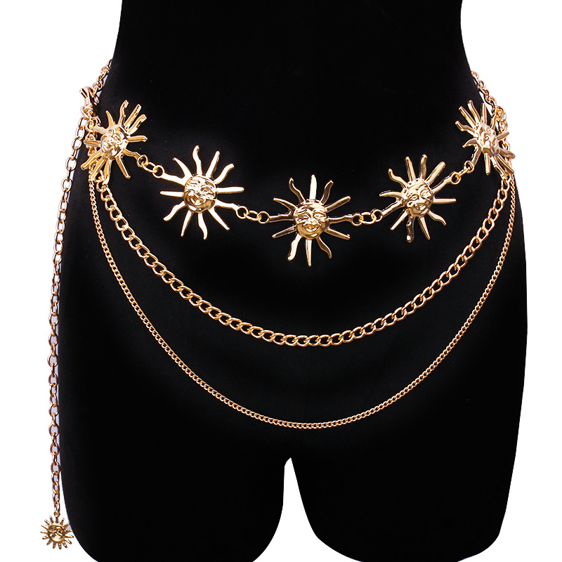 Body Jewelry - Массивные многослойные металлические поясные ремни в