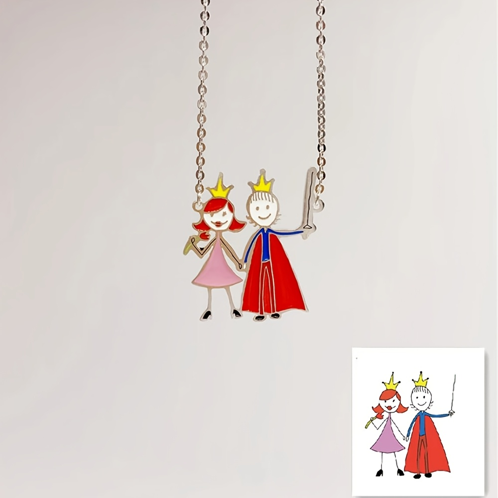 Custom Name Necklace Stainless Steel - Индивидуальный эмалевый кулон-подвеска для детского творчества,