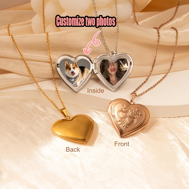 Heart Locket Necklace Photo - Персонализированное ожерелье с фотографией 1/2 размера