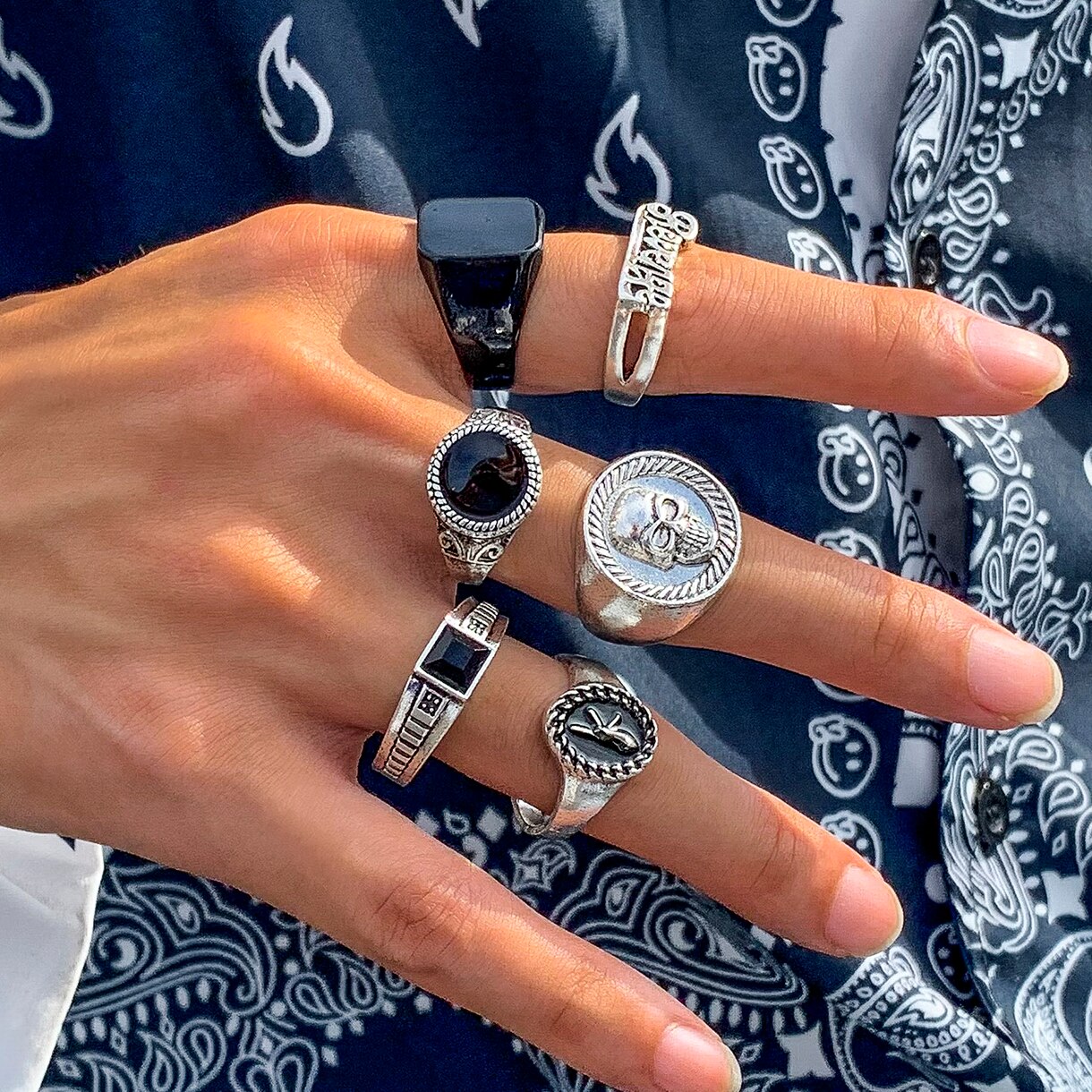6 шт./набор, винтажный набор к – обзор и цена Vintage Punk Knuckle Rings Set