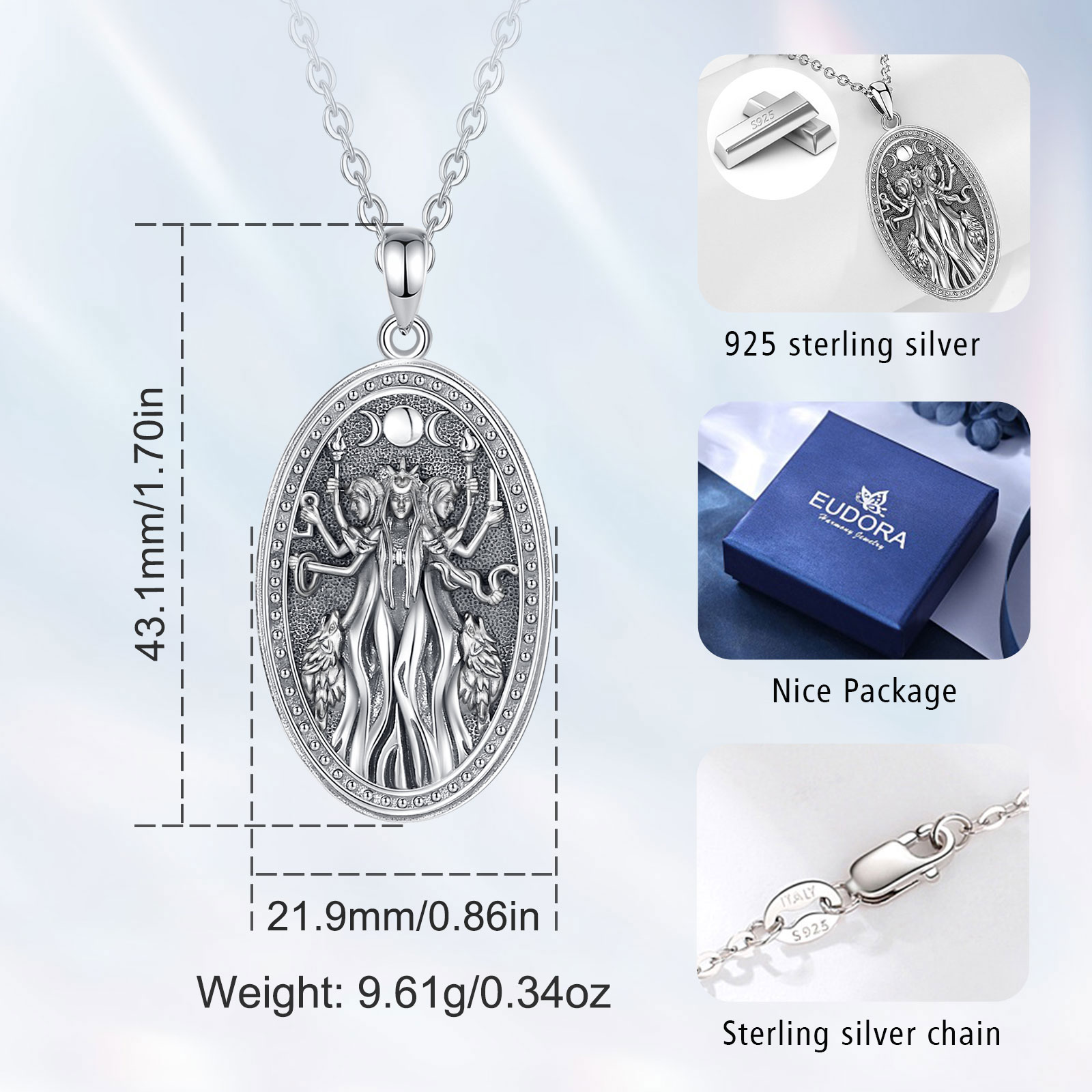 Eudora стерлингового серебра 9 – обзор и цена 925 Sterling Silver Chain Necklace Men