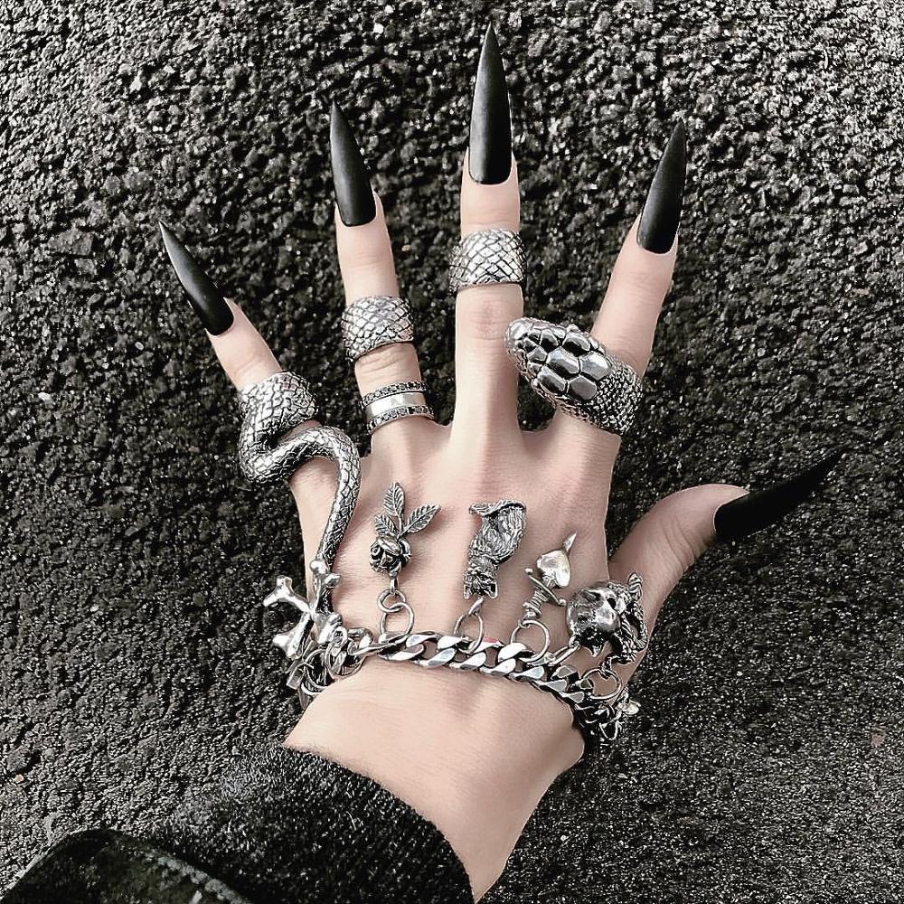 KMVEXO 4 шт./компл. готический – обзор и цена Vintage Punk Knuckle Rings Set