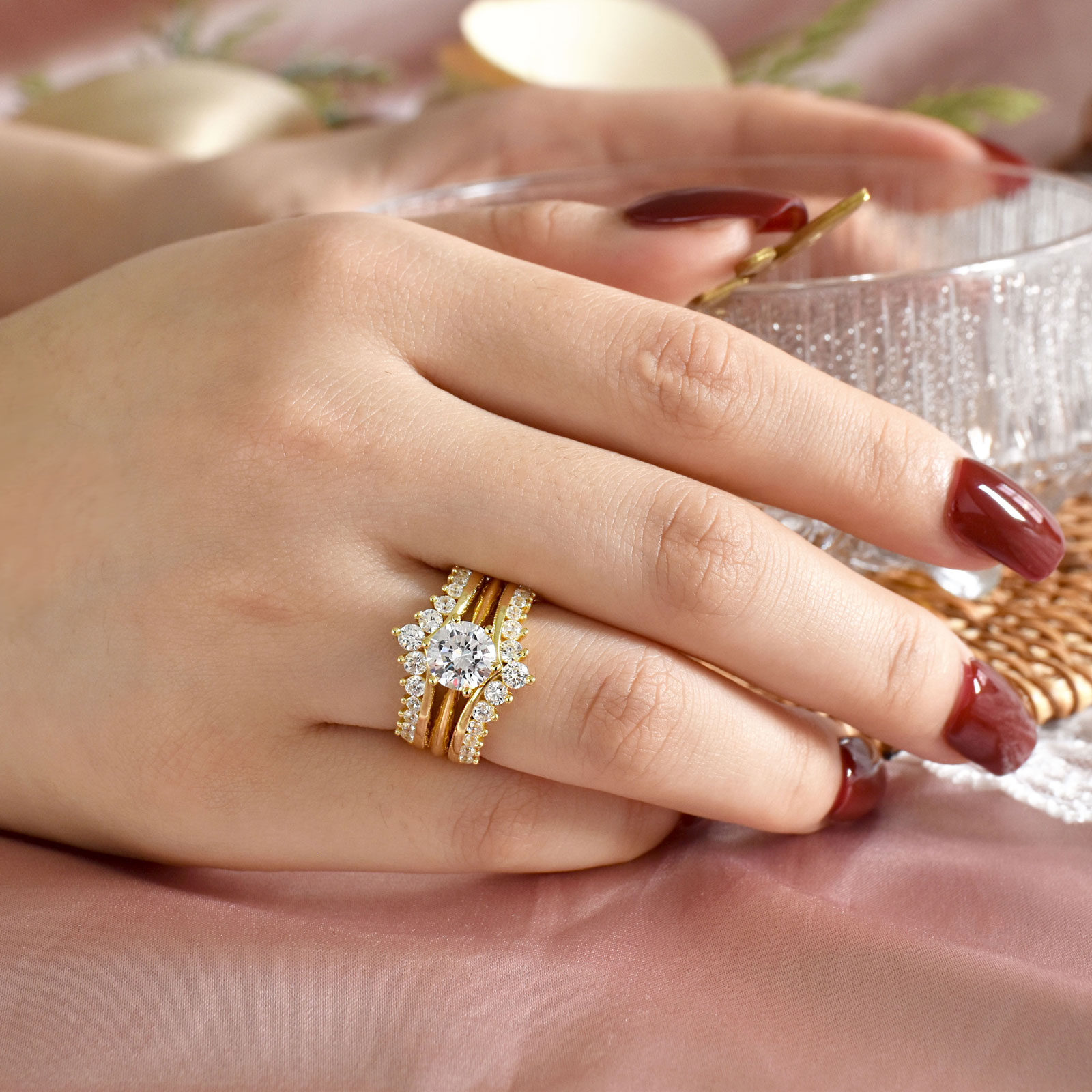 Комплект обручальных колец New – обзор и цена Moissanite Engagement Ring 1 Carat