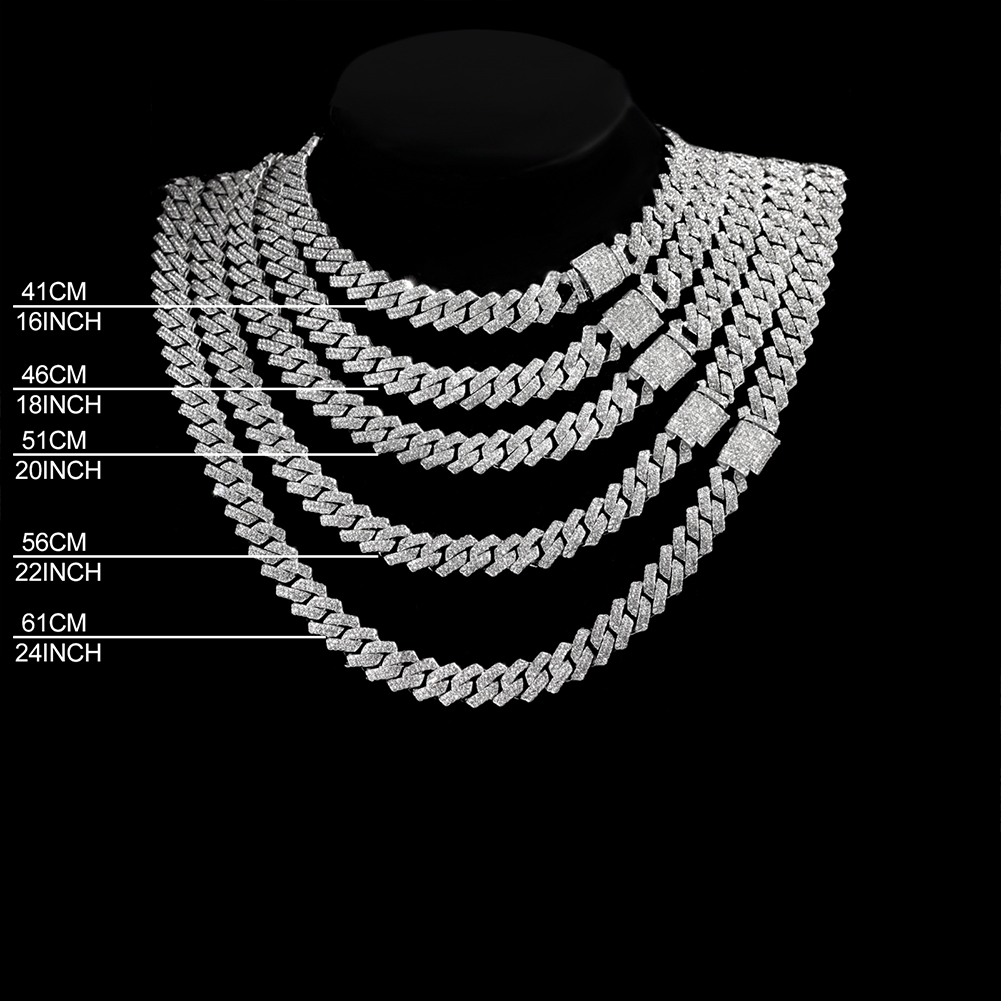 14 мм Iced Out Prong кубинская – обзор и цена Cuban Link Chain 12Mm