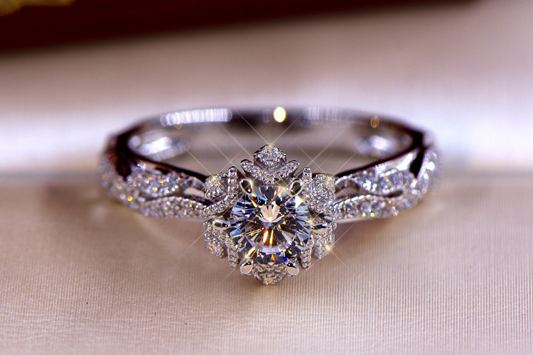 Кольцо из стерлингового серебр – обзор и цена Moissanite Engagement Ring 1 Carat