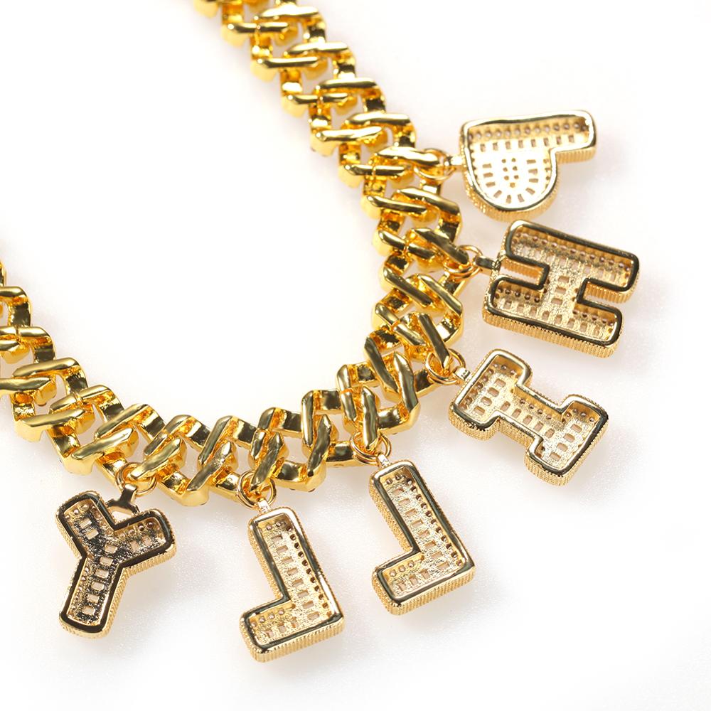UWIN DIY Baguettecz Letter Nec – обзор и цена Cuban Link Chain 12Mm