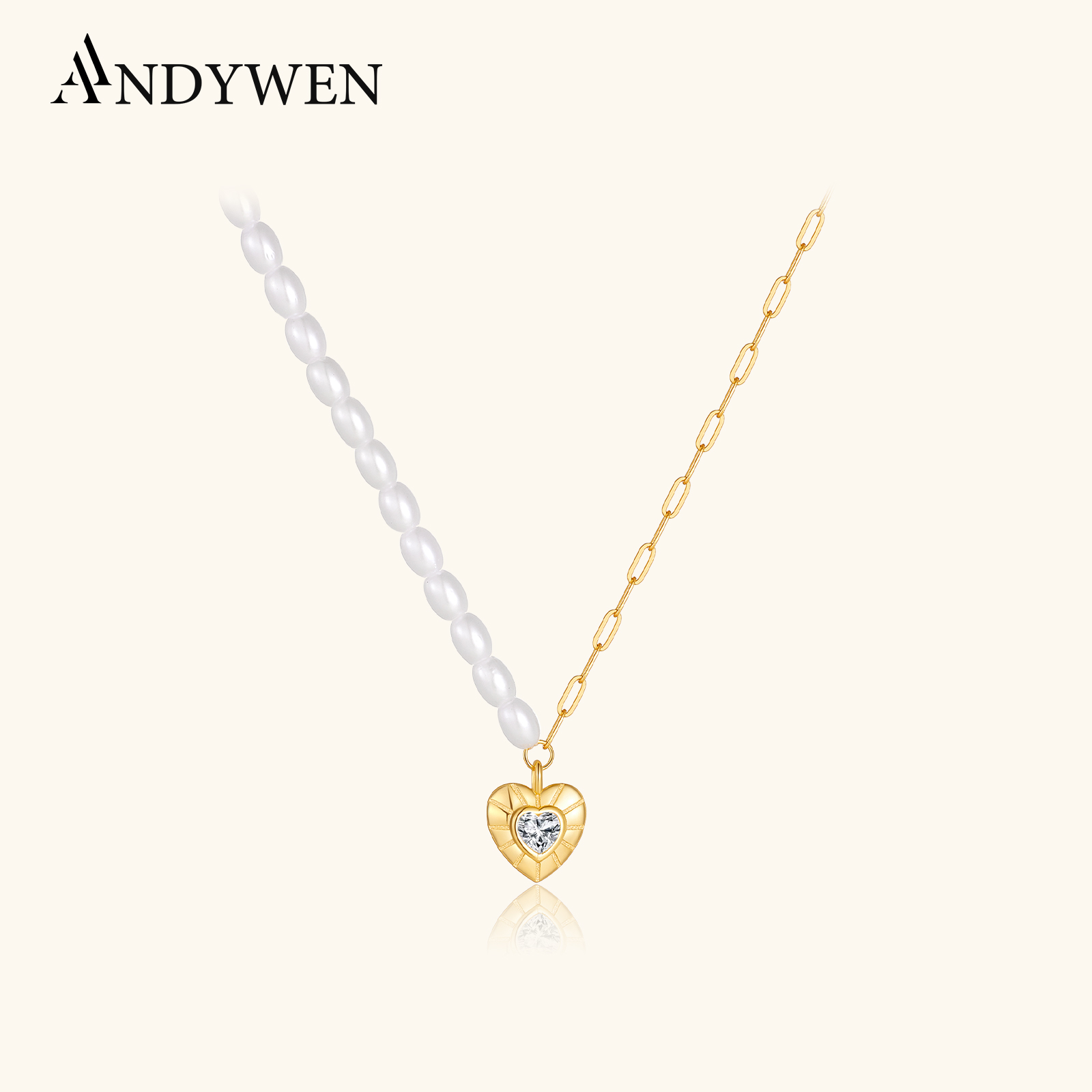 ANDYWEN, ожерелье-цепочка из с – обзор и цена Pearl Choker Necklace Vintage
