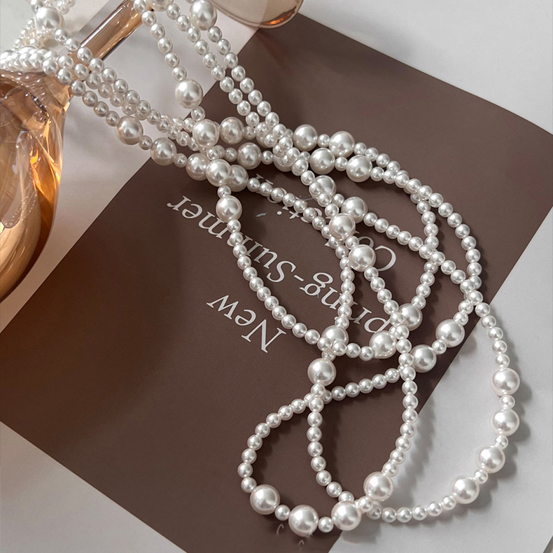Винтажное длинное многослойное – обзор и цена Pearl Choker Necklace Vintage