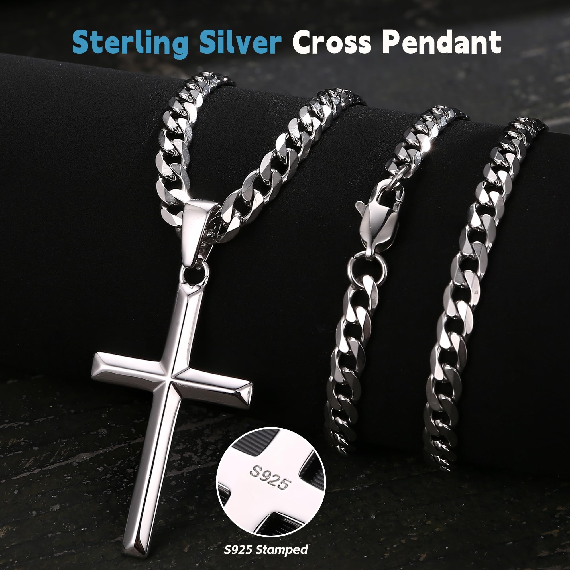 Fansilver ожерелье с крестом и – обзор и цена 925 Sterling Silver Chain Necklace Men