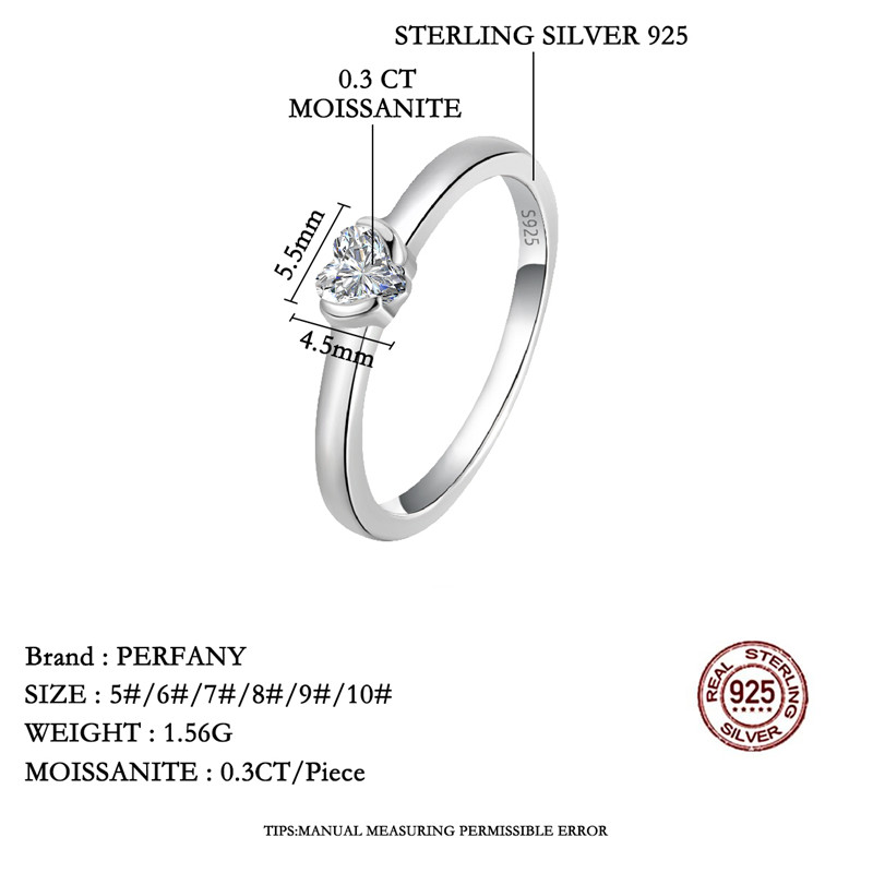 PERFANY 0,3 карата кольцо с му – обзор и цена Moissanite Engagement Ring 1 Carat