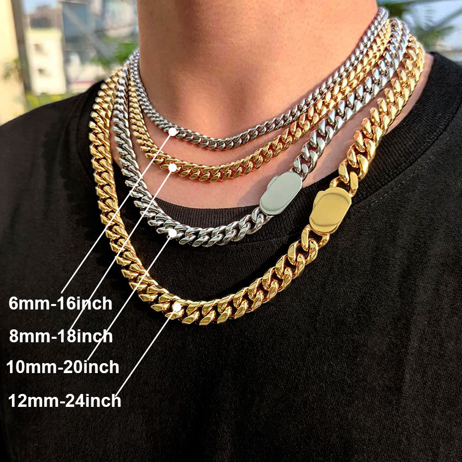 6-12 мм ширина, новый стиль, к – обзор и цена Cuban Link Chain 12Mm