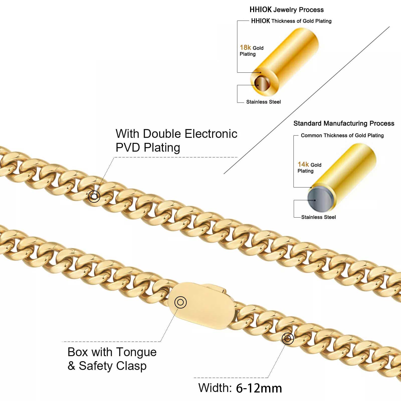 6-12 мм ширина, новый стиль, к – обзор и цена Cuban Link Chain 12Mm