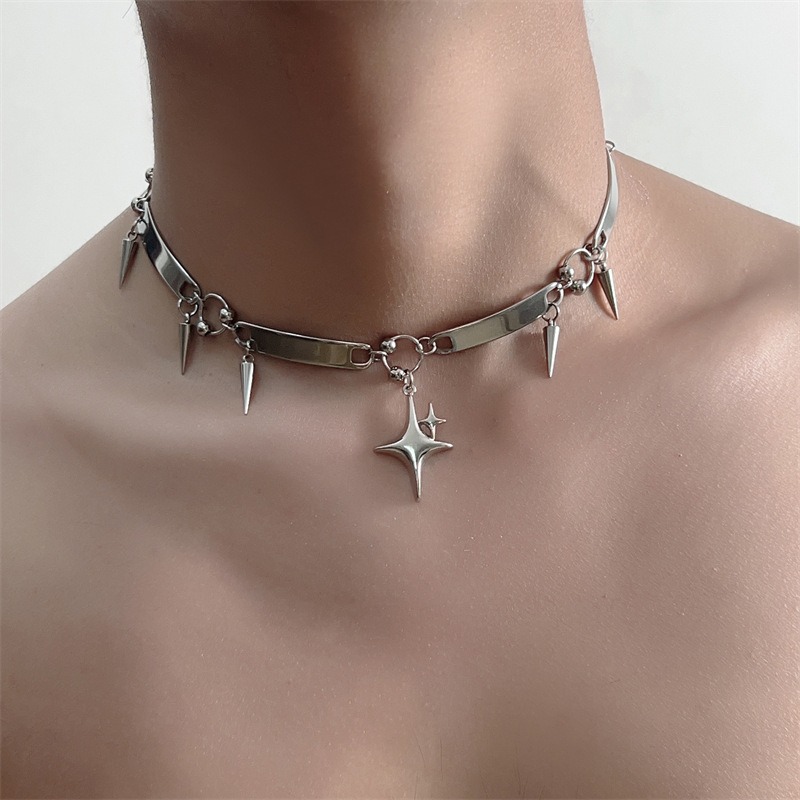 Ожерелье-чокер из нержавеющей  – обзор и цена Goth Punk Spike Choker