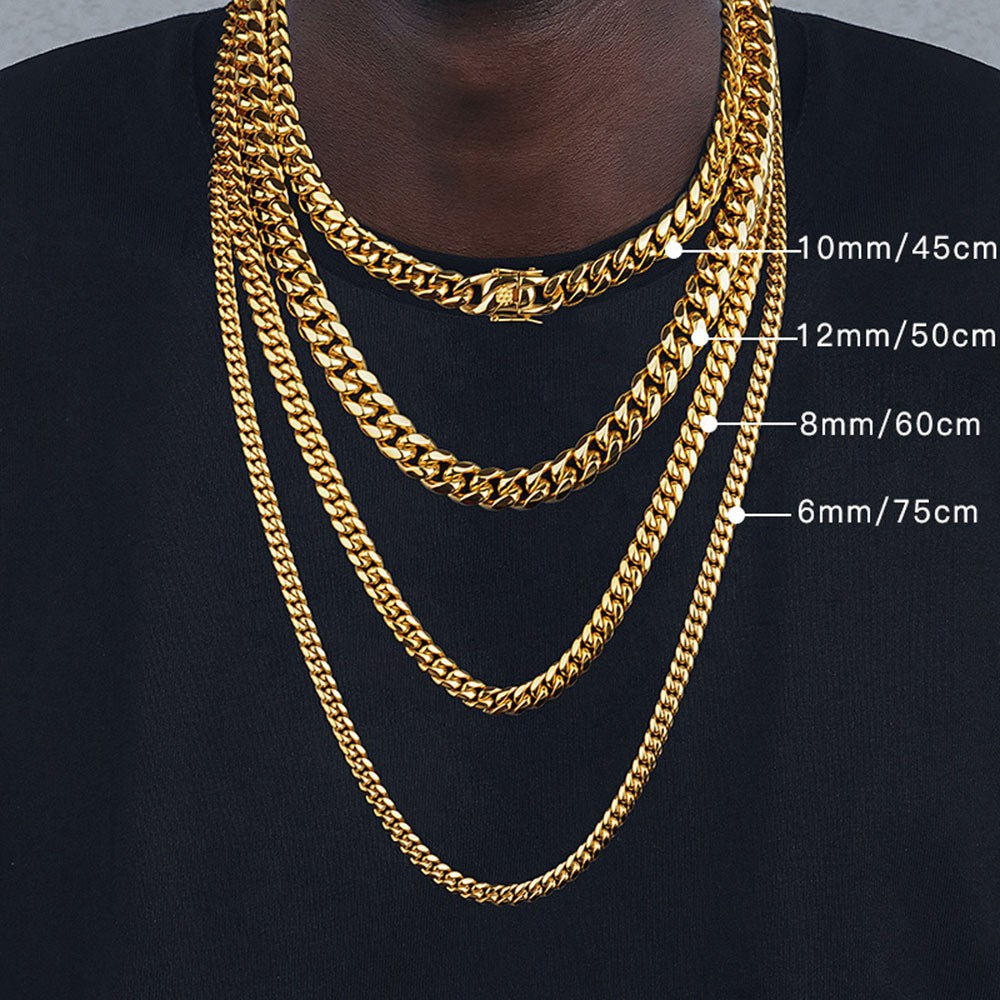 6 мм/8 мм/10 мм/12 мм хип-хоп  – обзор и цена Cuban Link Chain 12Mm