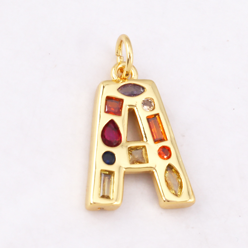 Модный красочный циркон, насто – обзор и цена Initial Letter Necklace 18K Gold