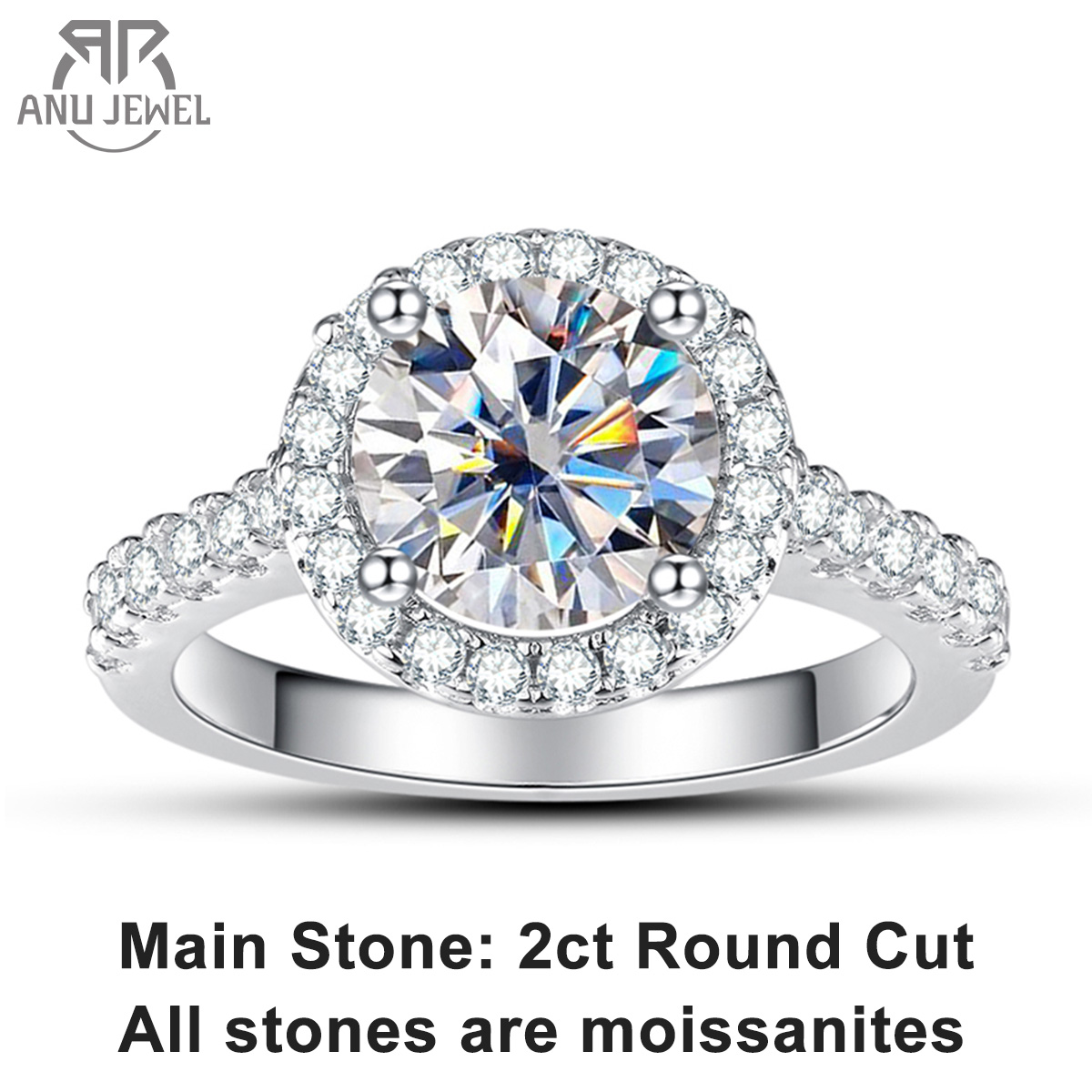 Женское Обручальное кольцо с м – обзор и цена Moissanite Engagement Ring 1 Carat