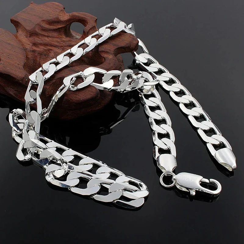 Колье из серебра 925 пробы для – обзор и цена Cuban Link Chain 12Mm