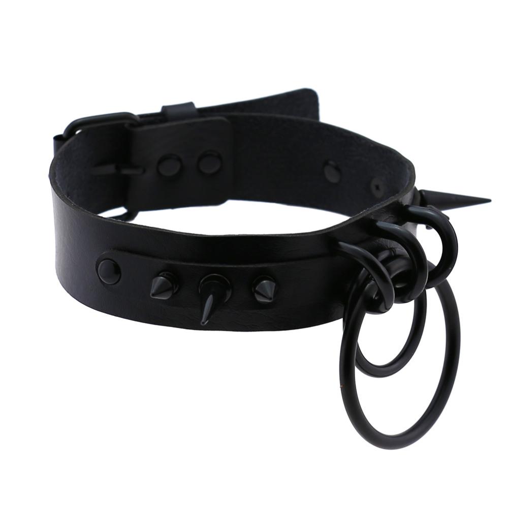 Чокер Женский, кожаный, черный – обзор и цена Goth Punk Spike Choker