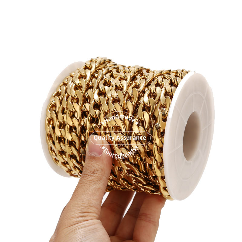 1 м Золото Тон 12 мм Ширина тя – обзор и цена Cuban Link Chain 12Mm
